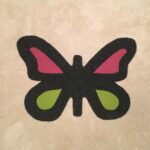 BUTTERFLY-RAW CUTOUT-pink and pea green