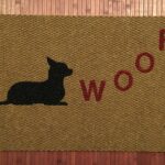 CHIHUAHUA WOOF-black on tan, red letters